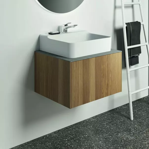 Dulap baza suspendat Ideal Standard Atelier Conca finisaj nuc inchis 1 sertar 60 cm [3]