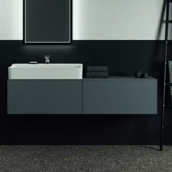 Dulap baza suspendat Ideal Standard Atelier Conca antracit mat 2 sertare 160 cm [3]