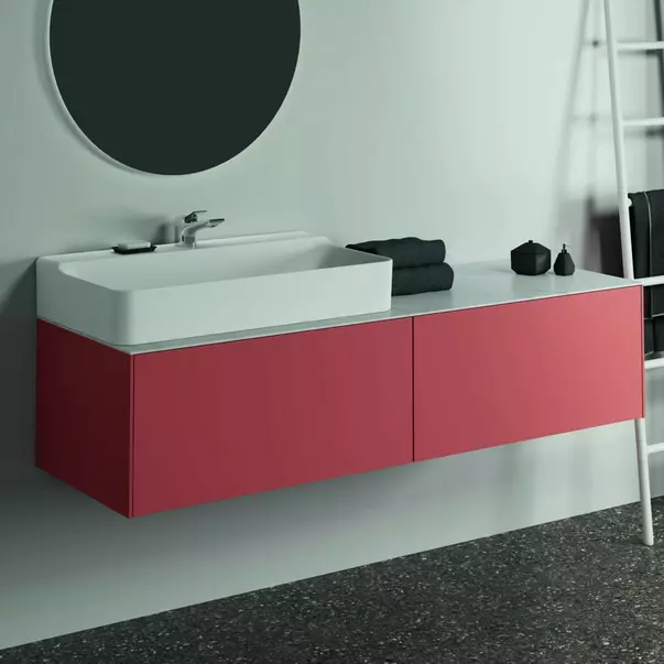  Dulapuri baie - Dulap baza suspendat Ideal Standard Atelier Conca rosu - oranj mat 2 sertare 160 cm