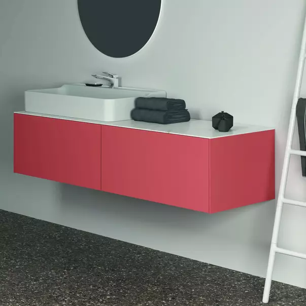 Dulap baza suspendat Ideal Standard Atelier Conca rosu - oranj mat 2 sertare 160 cm [6]