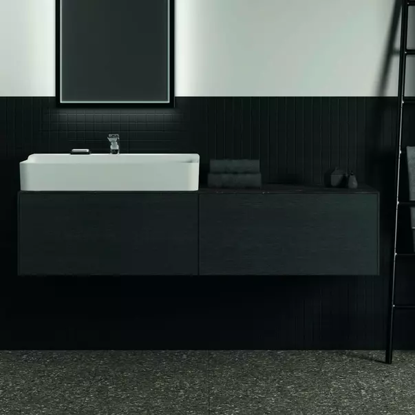 Dulap baza suspendat Ideal Standard Atelier Conca finisaj stejar inchis 2 sertare 160 cm [3]
