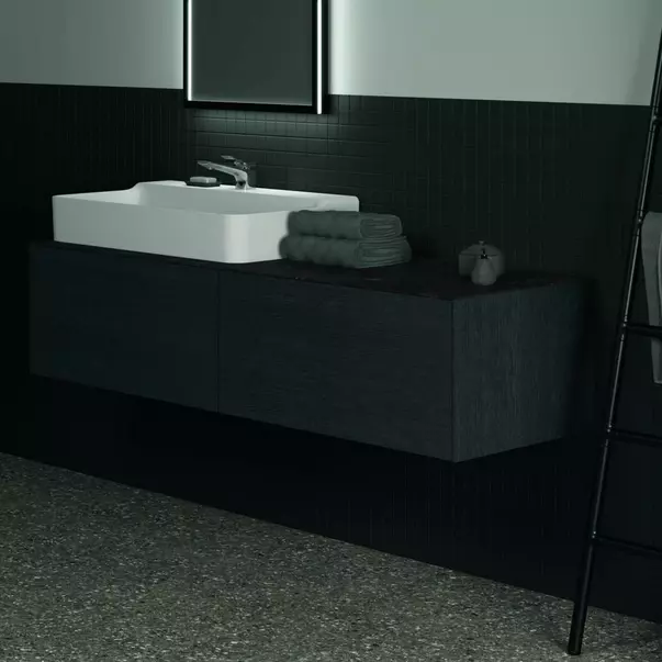Dulap baza suspendat Ideal Standard Atelier Conca finisaj stejar inchis 2 sertare 160 cm [4]