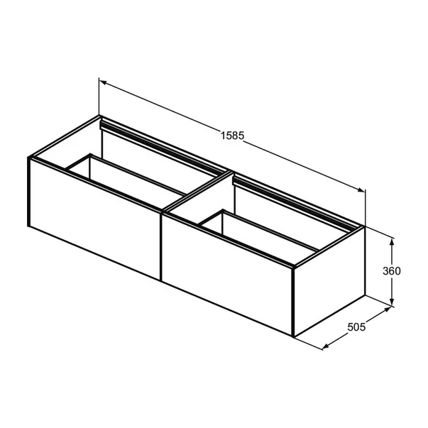 Dulap baza suspendat Ideal Standard Atelier Conca finisaj stejar inchis 2 sertare 160 cm [6]