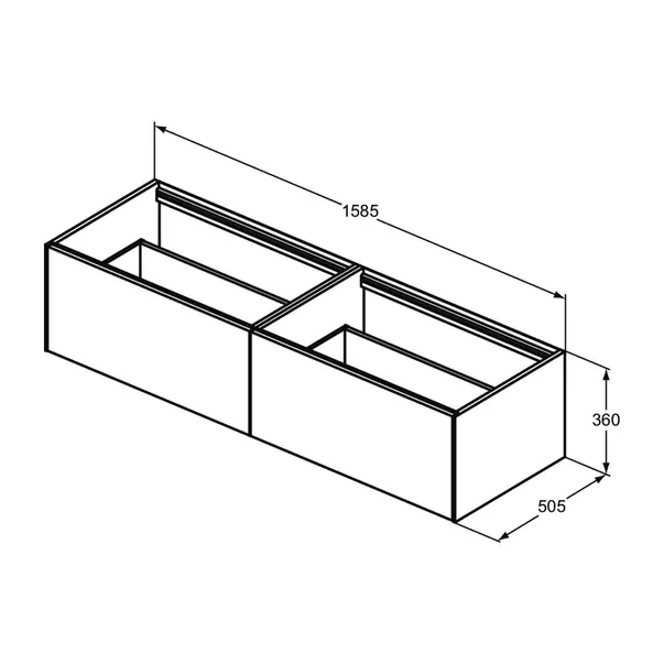 Dulap baza suspendat Ideal Standard Atelier Conca finisaj nuc inchis 2 sertare 160 cm [6]