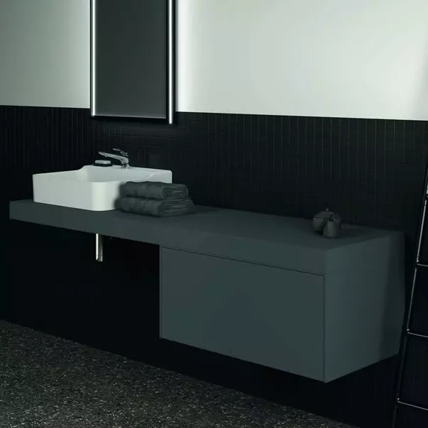Dulap baza suspendat Ideal Standard Atelier Conca antracit mat 1 sertar 80 cm [4]