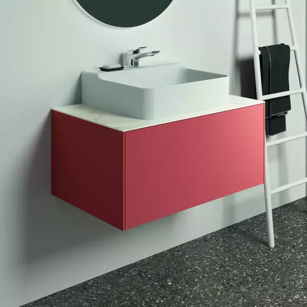 Dulap baza suspendat Ideal Standard Atelier Conca rosu - oranj mat 1 sertar 80 cm [3]