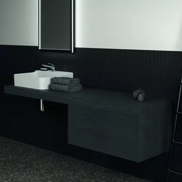 Dulap baza suspendat Ideal Standard Atelier Conca finisaj stejar inchis 1 sertar 80 cm [7]