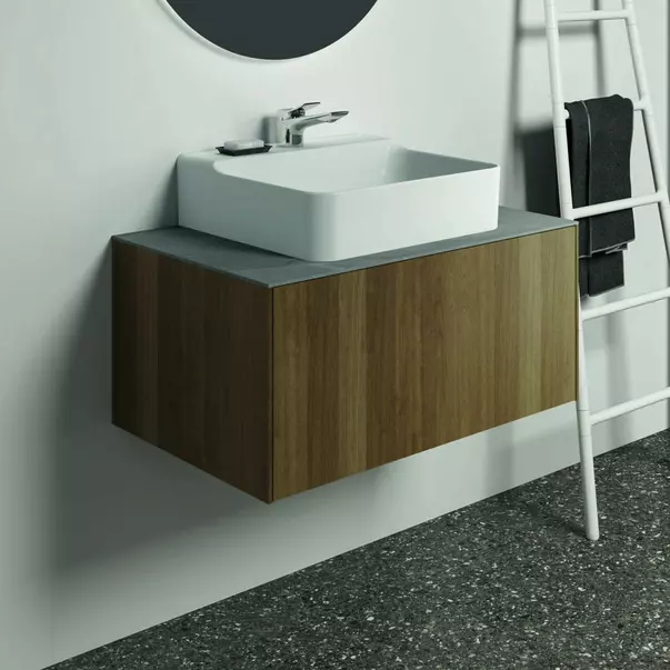 Dulap baza suspendat Ideal Standard Atelier Conca finisaj nuc inchis 1 sertar 80 cm [2]