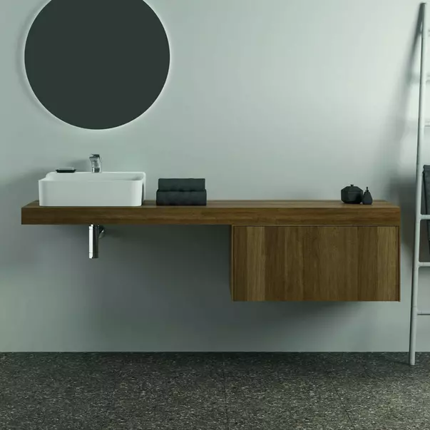 Dulap baza suspendat Ideal Standard Atelier Conca finisaj nuc inchis 1 sertar 80 cm [3]