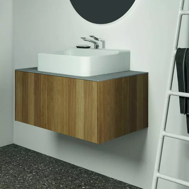 Dulap baza suspendat Ideal Standard Atelier Conca finisaj nuc inchis 1 sertar 80 cm [4]