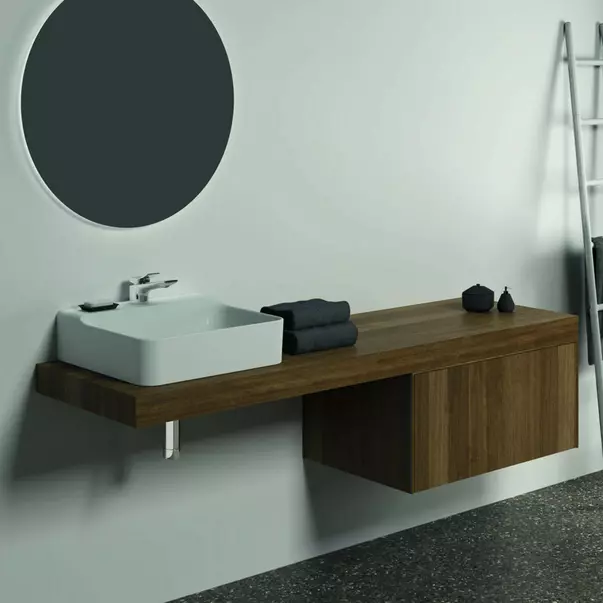 Dulap baza suspendat Ideal Standard Atelier Conca finisaj nuc inchis 1 sertar 80 cm [7]