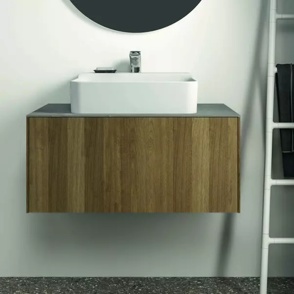 Dulap baza suspendat Ideal Standard Atelier Conca finisaj nuc inchis 1 sertar 80 cm [8]