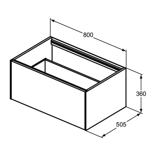 Dulap baza suspendat Ideal Standard Atelier Conca finisaj nuc inchis 1 sertar 80 cm [9]