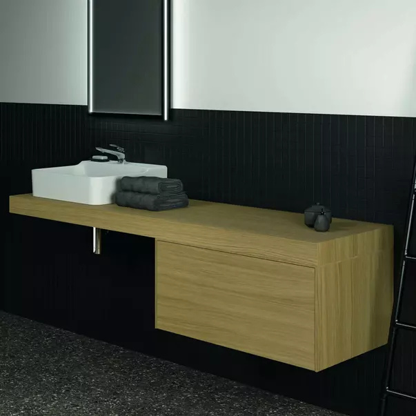 Dulap baza suspendat Ideal Standard Atelier Conca finisaj stejar deschis 1 sertar 80 cm [3]