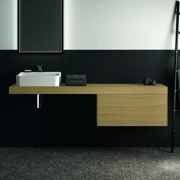 Dulap baza suspendat Ideal Standard Atelier Conca finisaj stejar deschis 1 sertar 80 cm [6]
