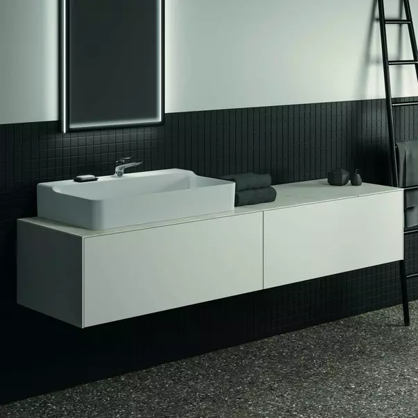 Dulap baza suspendat Ideal Standard Atelier Conca alb mat 2 sertare 200 cm [2]