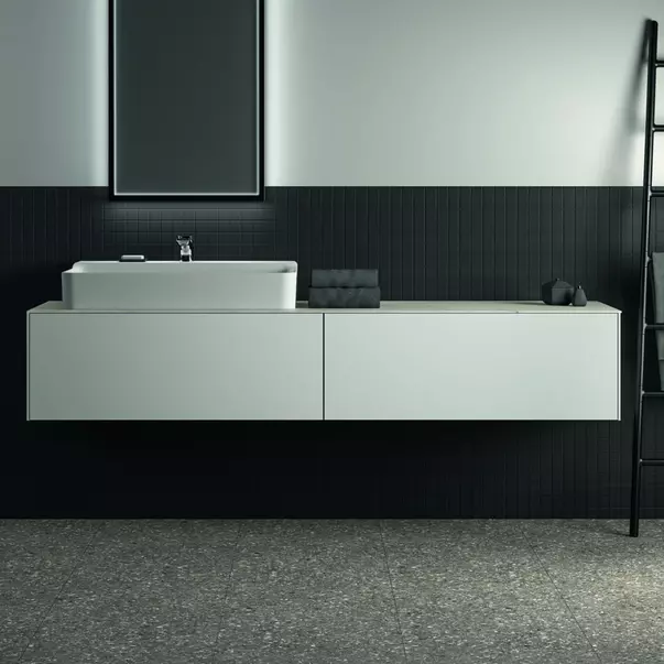 Dulap baza suspendat Ideal Standard Atelier Conca alb mat 2 sertare 200 cm [3]