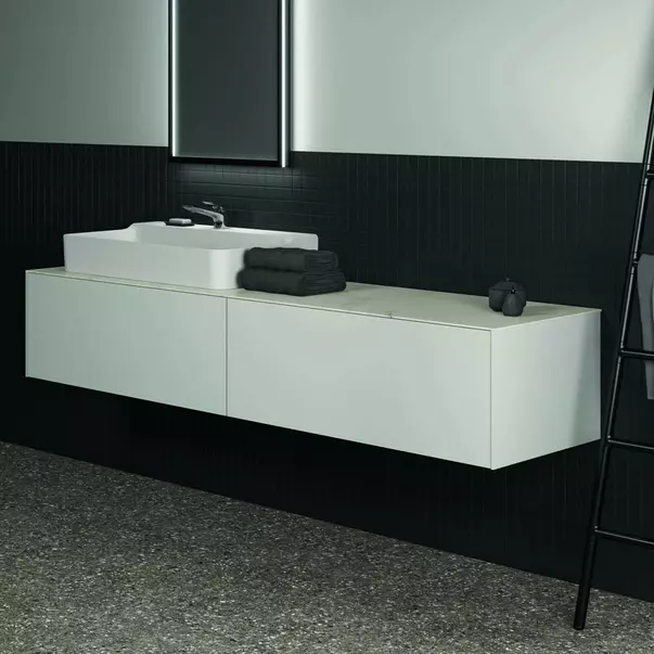 Dulap baza suspendat Ideal Standard Atelier Conca alb mat 2 sertare 200 cm [4]