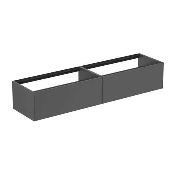 Mobilier Baie - Dulap baza suspendat Ideal Standard Atelier Conca antracit mat 2 sertare 200 cm