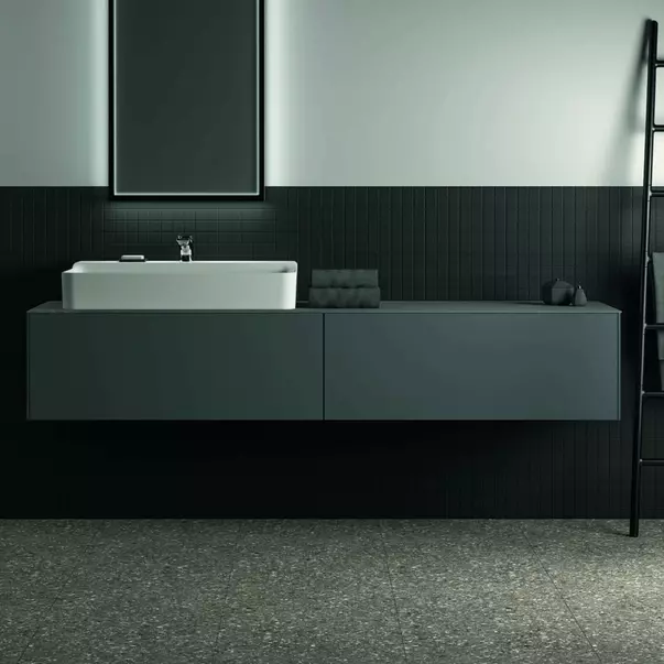 Dulap baza suspendat Ideal Standard Atelier Conca antracit mat 2 sertare 200 cm [3]