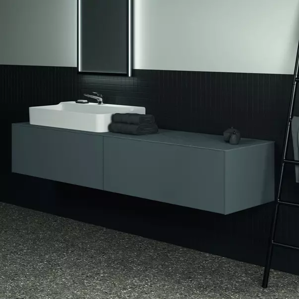 Dulap baza suspendat Ideal Standard Atelier Conca antracit mat 2 sertare 200 cm [4]