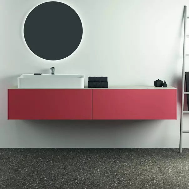 Dulap baza suspendat Ideal Standard Atelier Conca rosu - oranj mat 2 sertare 200 cm [3]