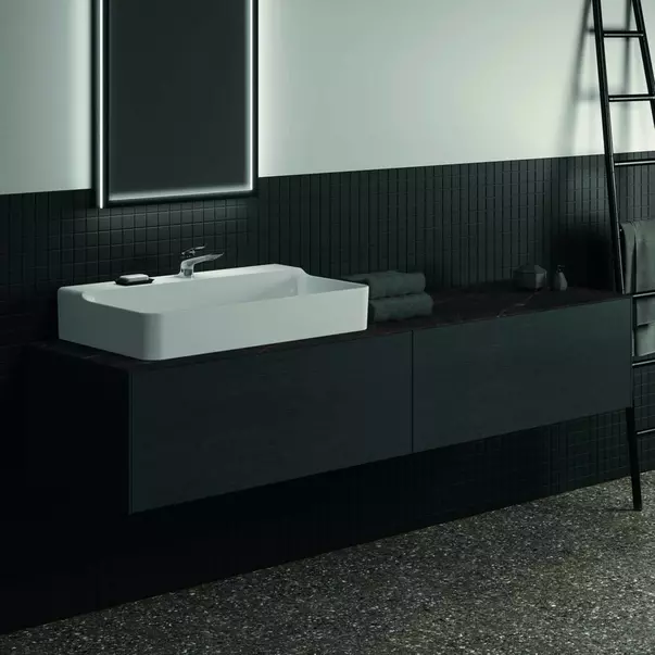 Dulap baza suspendat Ideal Standard Atelier Conca finisaj stejar inchis 2 sertare 200 cm [2]