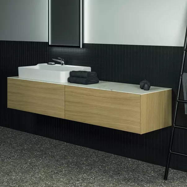 Dulap baza suspendat Ideal Standard Atelier Conca finisaj stejar deschis 2 sertare 200 cm [5]