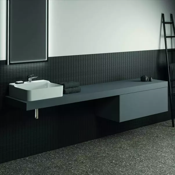 Mobilier Baie - Dulap baza suspendat Ideal Standard Atelier Conca antracit mat 1 sertar 100 cm