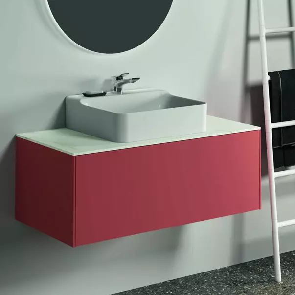 Dulap baza suspendat Ideal Standard Atelier Conca rosu - oranj mat 1 sertar 100 cm [2]