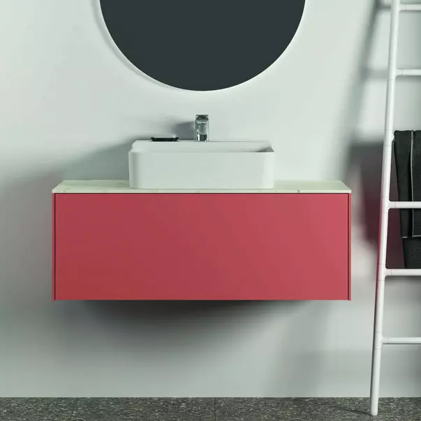 Dulap baza suspendat Ideal Standard Atelier Conca rosu - oranj mat 1 sertar 100 cm [5]