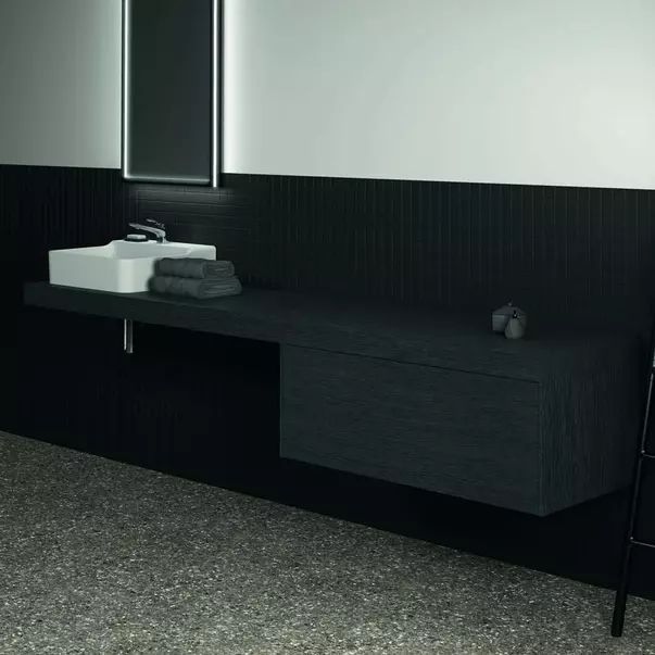 Dulap baza suspendat Ideal Standard Atelier Conca finisaj stejar inchis 1 sertar 100 cm [7]