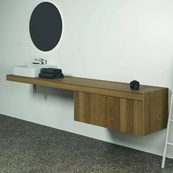 Dulap baza suspendat Ideal Standard Atelier Conca finisaj nuc inchis 1 sertar 100 cm [4]