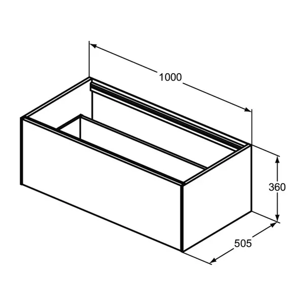 Dulap baza suspendat Ideal Standard Atelier Conca finisaj nuc inchis 1 sertar 100 cm [9]
