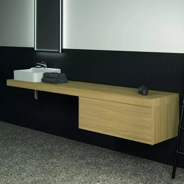 Dulap baza suspendat Ideal Standard Atelier Conca finisaj stejar deschis 1 sertar 100 cm [4]