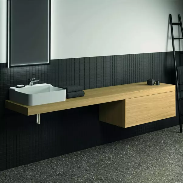 Dulap baza suspendat Ideal Standard Atelier Conca finisaj stejar deschis 1 sertar 100 cm [6]