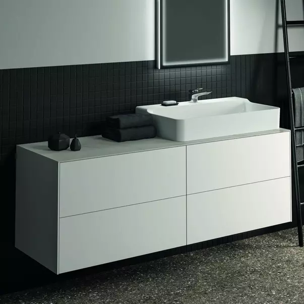 Mobilier Baie - Dulap baza suspendat Ideal Standard Atelier Conca alb mat 4 sertare 160 cm