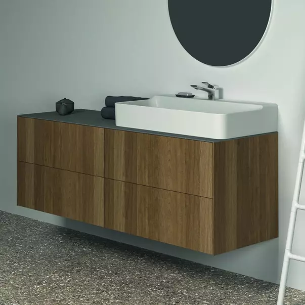Dulap baza suspendat Ideal Standard Atelier Conca finisaj nuc inchis 4 sertare 160 cm [4]