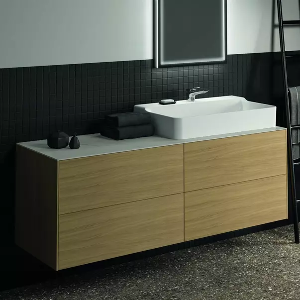  Dulapuri baie - Dulap baza suspendat Ideal Standard Atelier Conca finisaj stejar deschis 4 sertare 160 cm