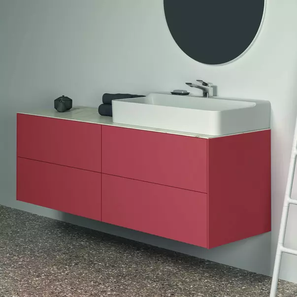 Dulap baza suspendat Ideal Standard Atelier Conca rosu - oranj mat 4 sertare 200 cm [3]
