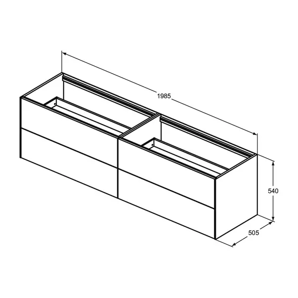 Dulap baza suspendat Ideal Standard Atelier Conca finisaj stejar inchis 4 sertare 200 cm [6]