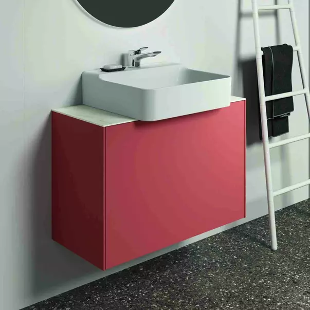 Dulap baza suspendat Ideal Standard Atelier Conca 1 sertar 80 rosu - oranj mat [2]