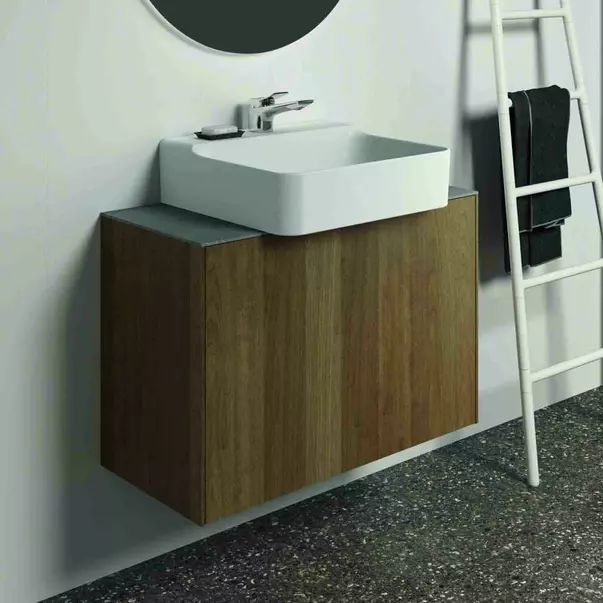 Mobilier Baie - Dulap baza suspendat Ideal Standard Atelier Conca 1 sertar 80 cm finisaj nuc inchis