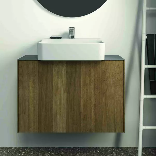 Dulap baza suspendat Ideal Standard Atelier Conca 1 sertar 80 cm finisaj nuc inchis [3]