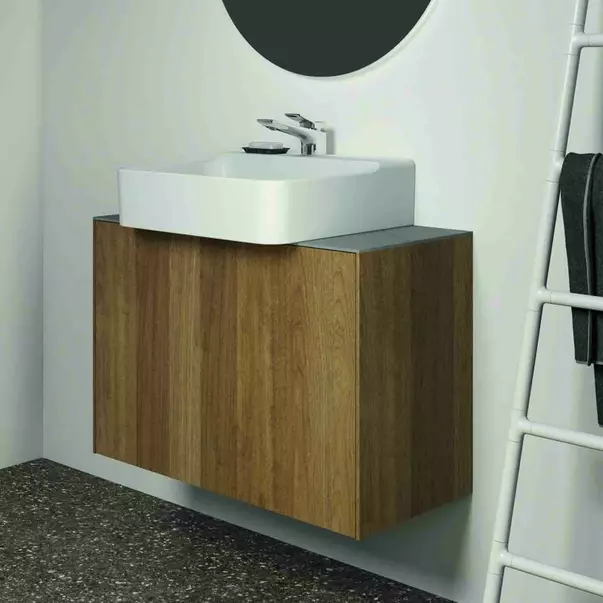 Dulap baza suspendat Ideal Standard Atelier Conca 1 sertar 80 cm finisaj nuc inchis [4]