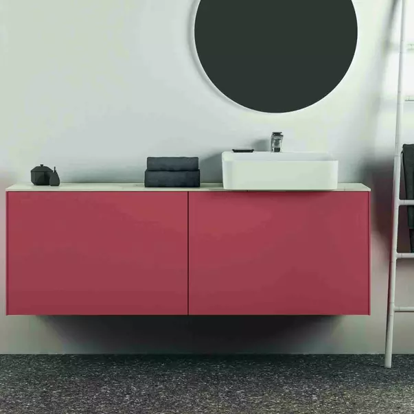 Dulap baza suspendat Ideal Standard Atelier Conca 2 sertare 160 cm rosu - oranj mat [4]