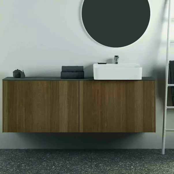 Dulap baza suspendat Ideal Standard Atelier Conca 2 sertare 160 cm finisaj nuc inchis [3]