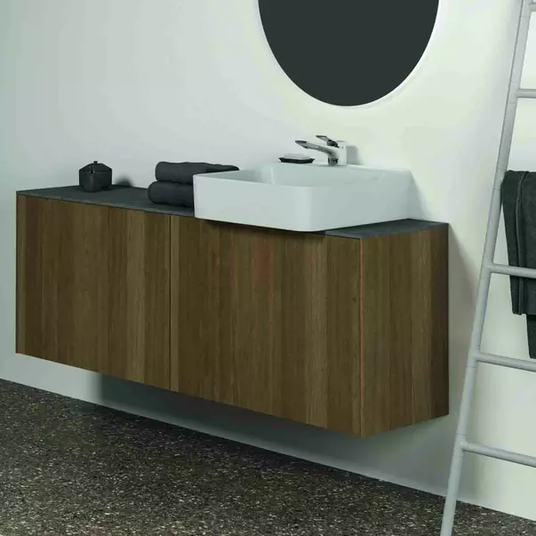 Dulap baza suspendat Ideal Standard Atelier Conca 2 sertare 160 cm finisaj nuc inchis [5]