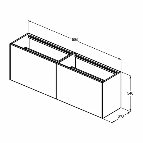 Dulap baza suspendat Ideal Standard Atelier Conca 2 sertare 160 cm finisaj nuc inchis [6]