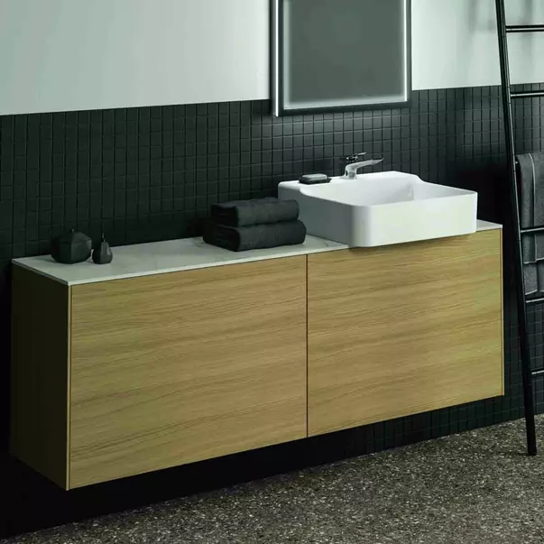 Mobilier Baie - Dulap baza suspendat Ideal Standard Atelier Conca 2 sertare 160 cm finisaj stejar deschis